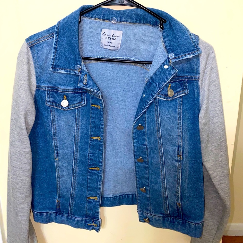 Jean Jacket With Gray Sleeves